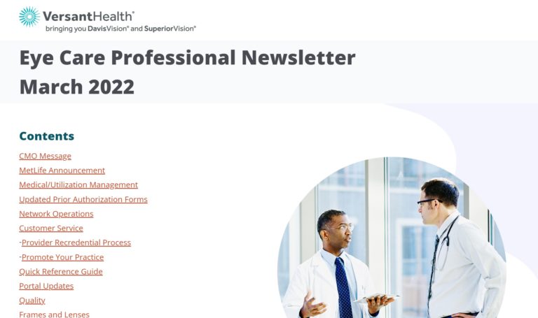 Screenshot of the Q1 2022 provider newsletter