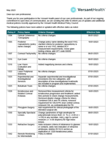 Small screenshot of the Q2 2023 medical policy updates