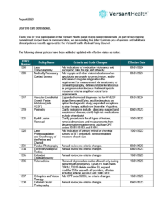 Low-quality preview of the Q3 medical policy updates