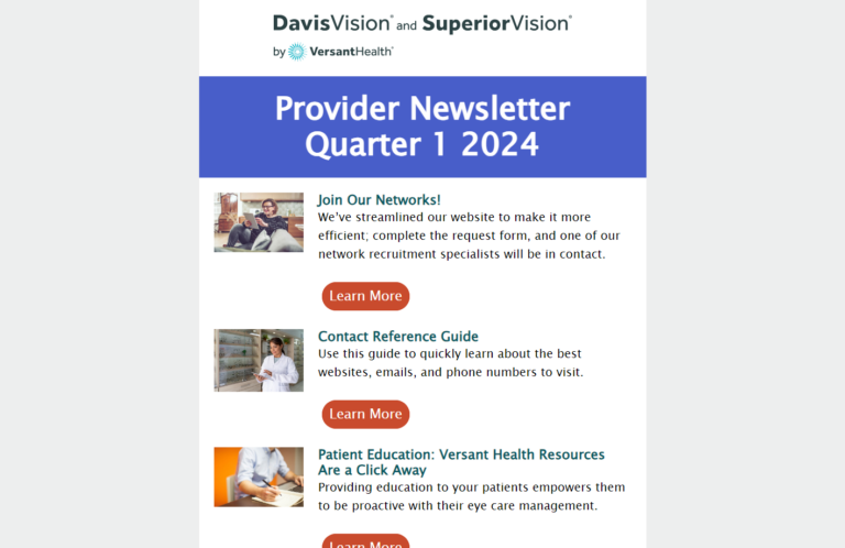 Low-resolution screenshot of the Q1 2024 provider newsletter