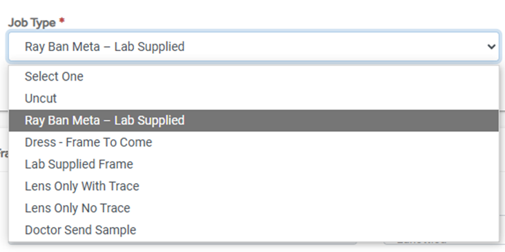 Screenshot of a website portal dropdown