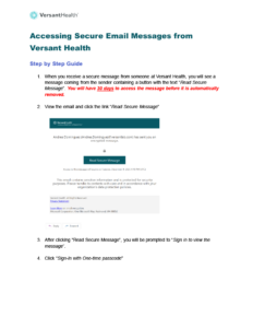 Low resolution screenshot of the secure email guide