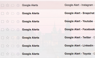 Screenshot of Google Alerts