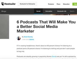 Screenshot of a podcast article from Hootsuite